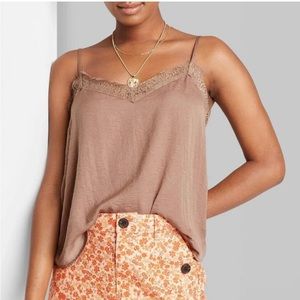 Lace Trim Satin Cami